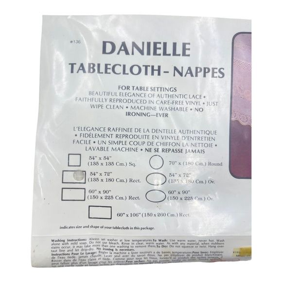 Vintage Danielle Tablecloth - Napples 54" × 72" - Picture 2 of 5